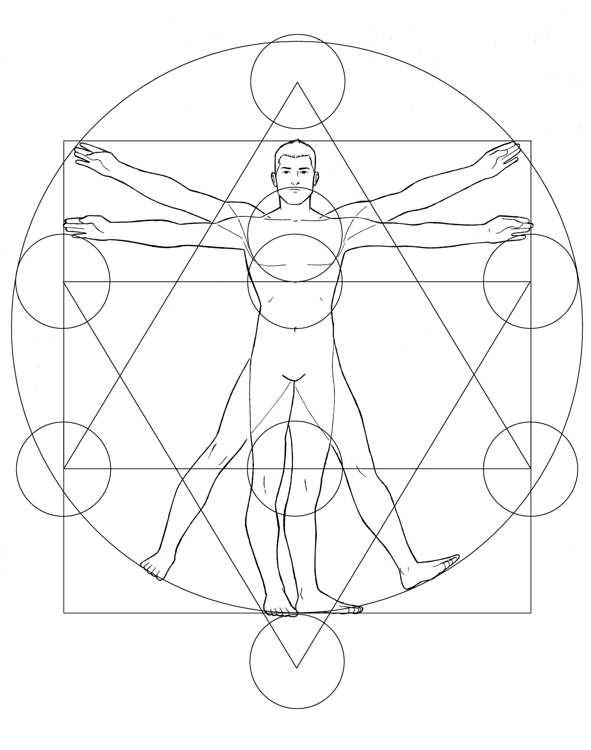 Leonardo da Vinci's Vitruvian Man showing human proportion